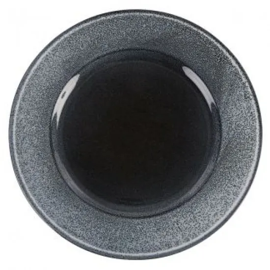 Round Grey Rimmed Plate