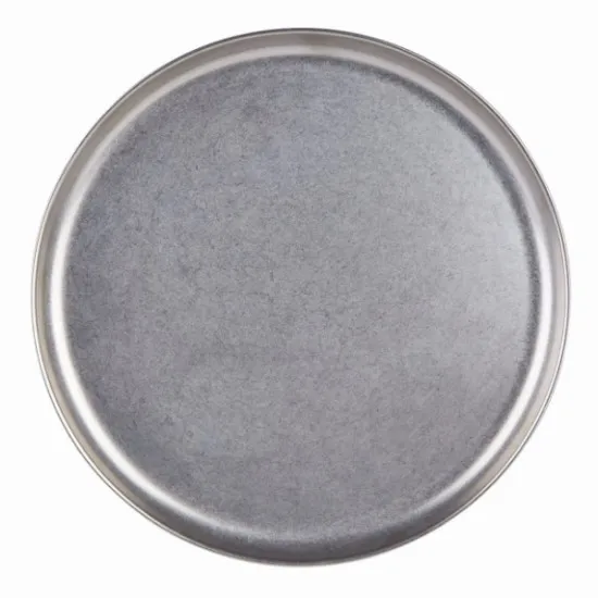 Silver Brushed Stainless Steel Round Antique Steel Plate 