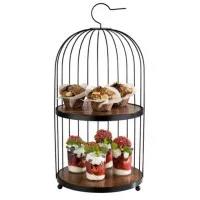 Birdcage Buffet Stand 2 Acacia Panels