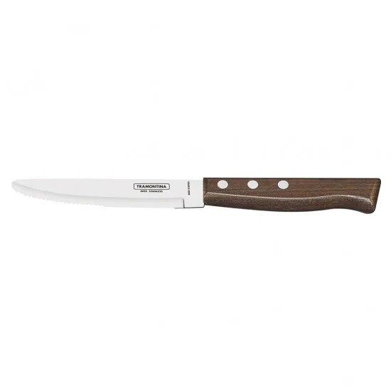 Tramontina 5'' Jumbo Steak Knife Round Tip Natural X 12