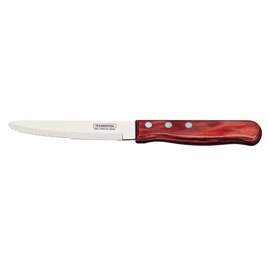Tramontina 5'' Jumbo Steak Knife Round Tip Polywoo X 12