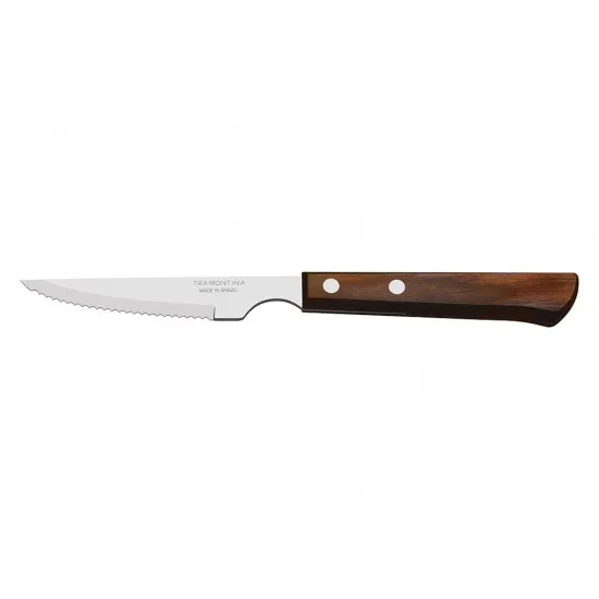 Tramontina 4'' Steak Knife Polwood Brown X 12