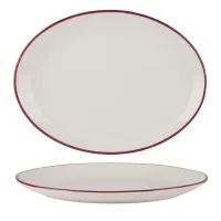Modest Maroon Oval Plate 36cm X 6