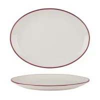 Modest Maroon Oval Plate 31cm X 6