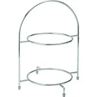 Chrome 2 Tier Cake Plate Stand 12.5'' - To Hold 2 X 23cm Plates X 1