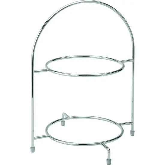 Chrome 2 Tier Cake Plate Stand 12.5'' - To Hold 2 X 23cm Plates X 1