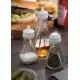 White Plastic Topped Glass Pepper Pot
