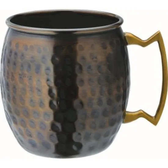Aged Copper Hammered Round Mug 19oz (54cl) X 6