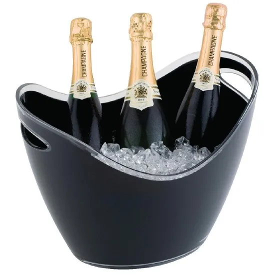 Large Champagne Bucket Black 13.75'' (35cm) X 2