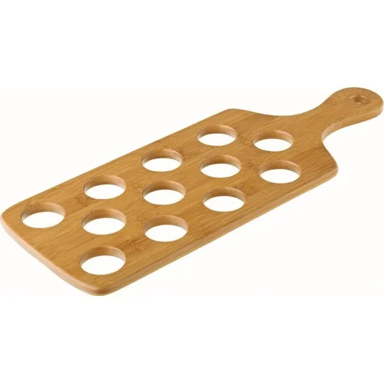 Bamboo Shot Paddle To Hold 12 Shots 16 X 6'' (40 X 15.5cm) X 6