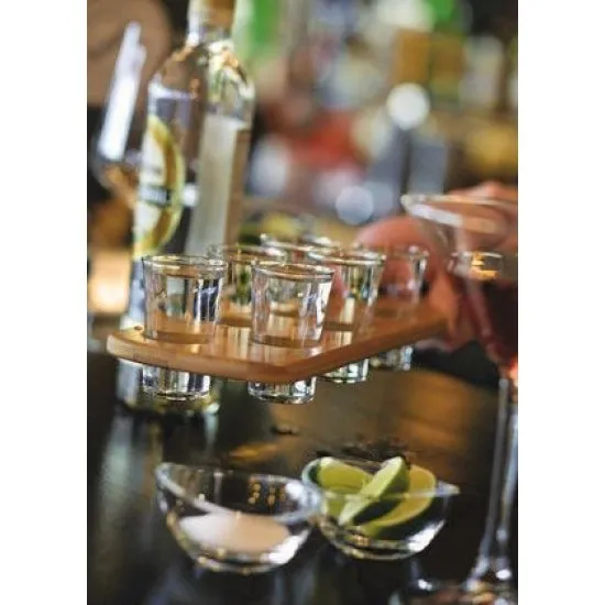 Bamboo Shot Paddle - To Hold 6 Shots 15 X 4.25 X 6