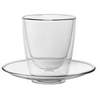 Double - Walled Cappuccino Cup And Saucer 7.75oz X 6
