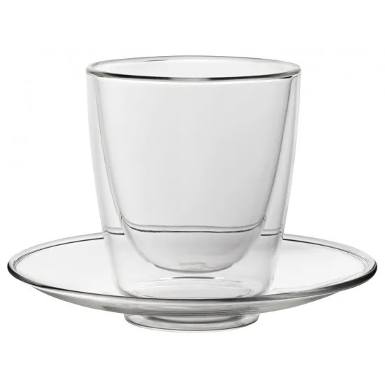 Double - Walled Cappuccino Cup And Saucer 7.75oz X 6