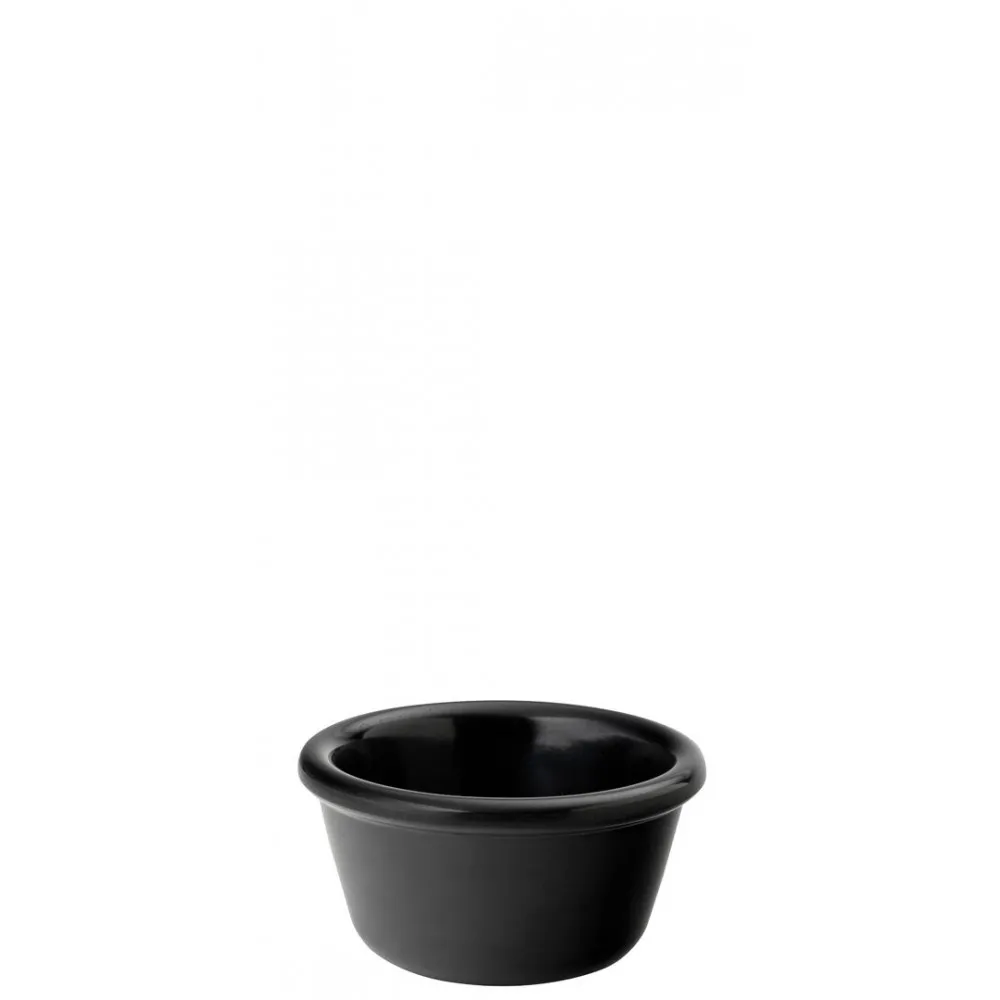 Melamine Ramekin Black Plain 1.5oz X 12