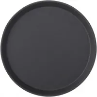 Black Non Slip Tray Round 16'' (40.5cm) X 12