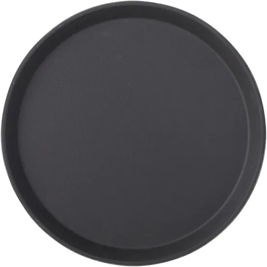 Black Non Slip Tray Round 16 (40.5cm) X 12