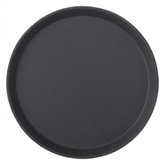 Black Non Slip Tray Round 14'' (35.5 Cm) X 12