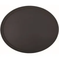 Black Non Slip Tray Oval 27 X 22'' (68.5 X 56.5cm) X 6