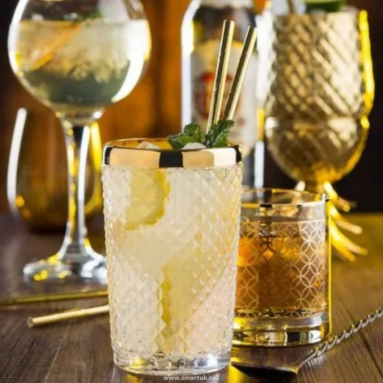 Box of Biodegradable Gold Straws 