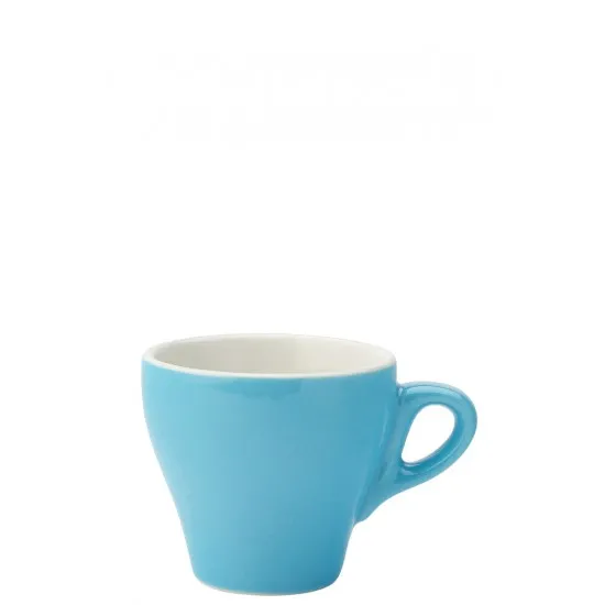 Blue and White Tulip Cup With Tapered Sides