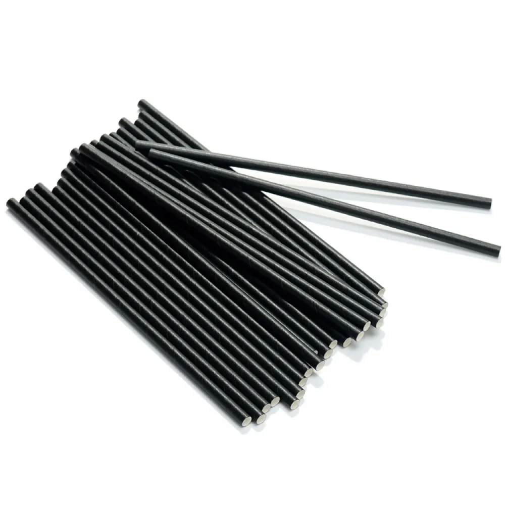 Biodegradable Black Straw Stirrer 5.5'' Paper X 250