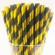 Black and Gold Stripe Straw