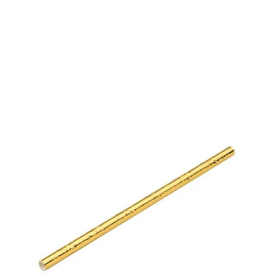Bio Paper Gold Cocktail Straw 5.5 X 250 X 24pk