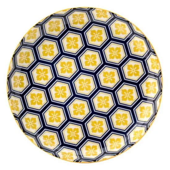 Cadiz Blue & Yellow Plate 8'' (20cm) X 6