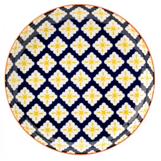 Cadiz Blue & Orange Plate 8'' (20cm) X 6