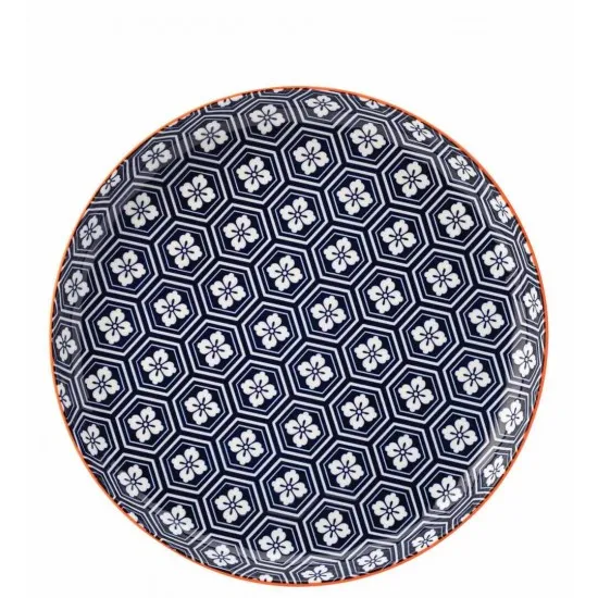 Cadiz Blue & Orange Plate 10.5'' (27cm) X 6