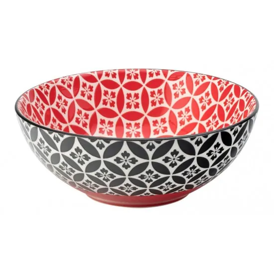 Cadiz Red & Black Bowl 6.3'' (16cm) X 6