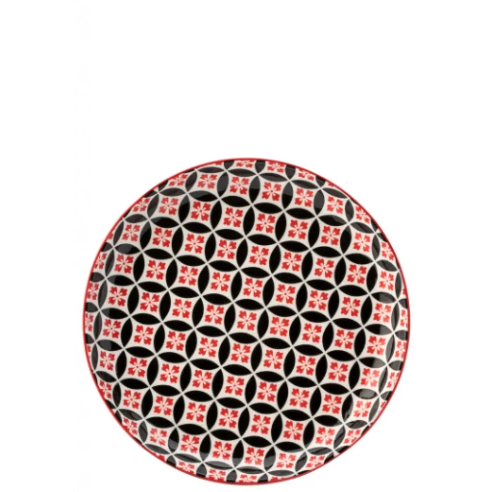Cadiz Red & Black Plate 8'' (20cm) X 6