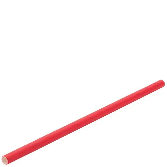 Paper Solid Red Cocktail Straw 5.5(14cm) 5mm Bore X 24