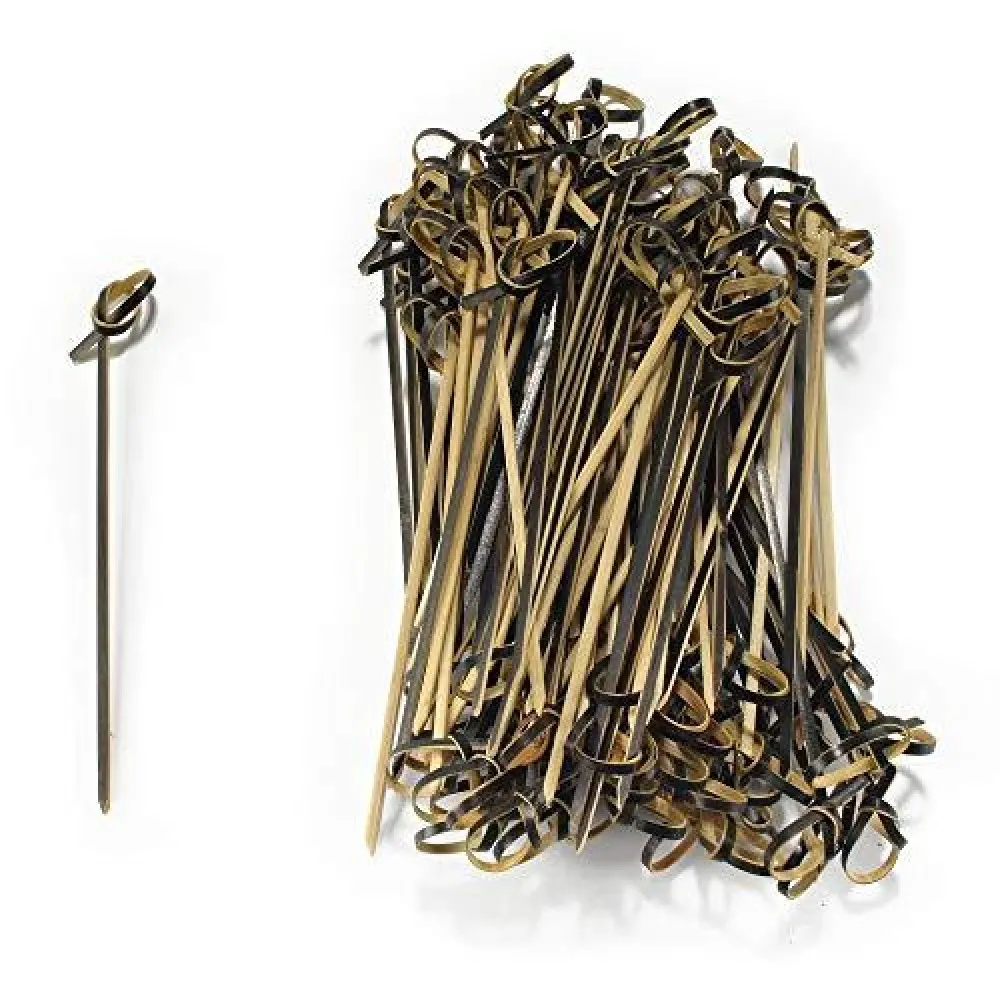 Bamboo Black Knotted Pick 3.5'' X 1000