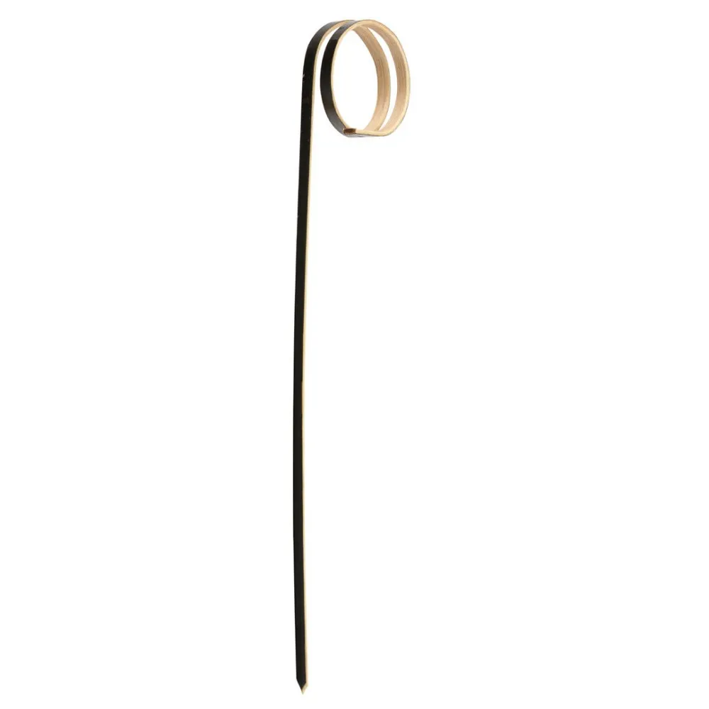 Curly Black Bamboo Skewer 4.75'' X 100