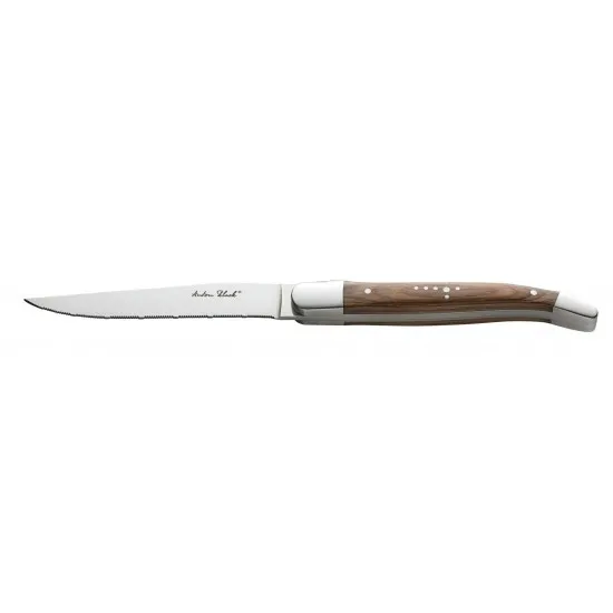 Laguiole Wood Handled Steak Knife - Serrated Edge X 12
