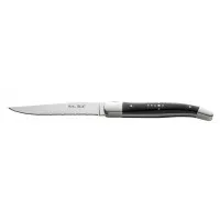 Laguiole Black Handled Steak Knife - Serrated Edge X 12