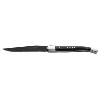 Laguiole Black Handled Steak Knife - Black Blade X 12