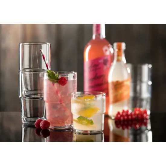 Hill Stacking Long Drink (toughened)  Plain Stackable Glass 