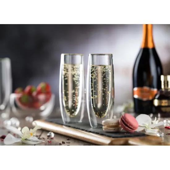 Double Walled Stemless Champagne 6oz (16cl) X 6