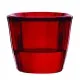 A red glass candle holder