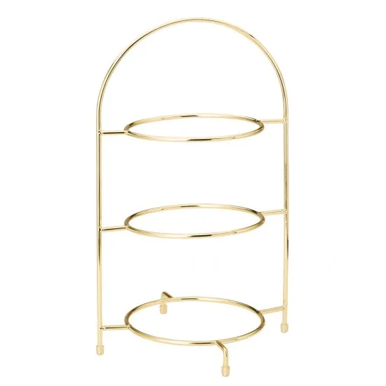 Gold 3 Tier Cake Plate Stand 16.5'' (42cm)