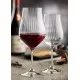 Optic shaped wine glass with rippled pattern