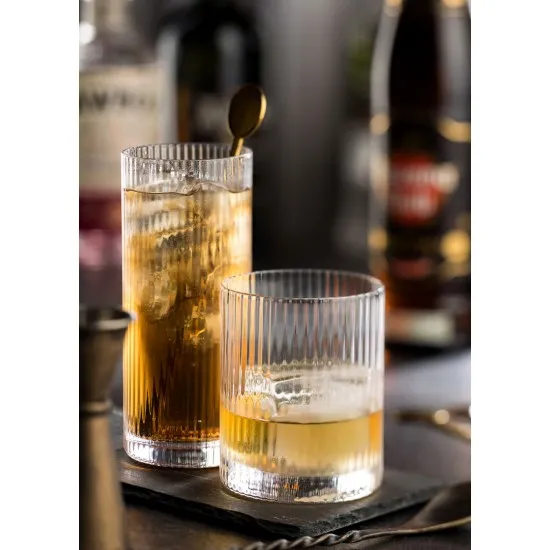 Rubbed Tall Glass Hayworth Tumbler 12.5oz (36cl) X 6