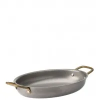Vintage Steel Oval Dish 24.5 X 17.5cm X 6