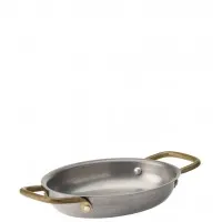 Vintage Steel Oval Dish 16.5 X 12.5cm X6