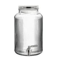 Ribbed Glass Punch Barrel 6l