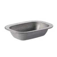 Vintage Steel Pie Dish 18 X 13.5cm X 6