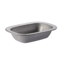 Vintage Steel Pie Dish 16 X 12cm X 6