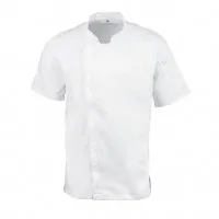 Cw Springfield S/s White Zip Chef Jacket - Size L
